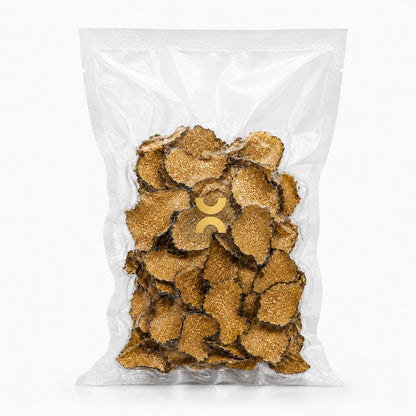 Dried Summer Black Truffle slices Tuber aestivum packed for professional kitchens and gourmet use